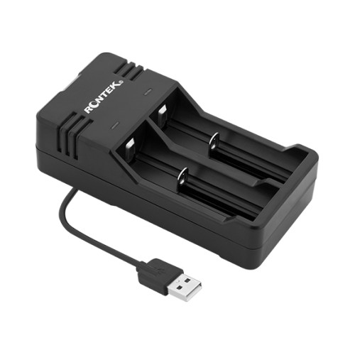 Carregador Para 2 Baterias de Li-Ion - 18650 - 16430 - 25600 - 26650 - USB