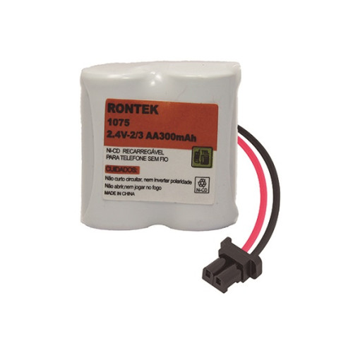 Bateria NiCd Para Telefone Sem Fio 2,4V 300mAh 2x2/3AA - Rontek