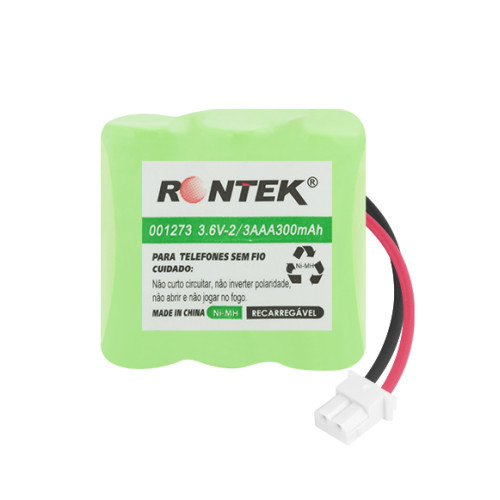 Bateria NiMh Para Telefone Sem Fio 3,6V 300mAh 3x2/3AAA Conector Molex