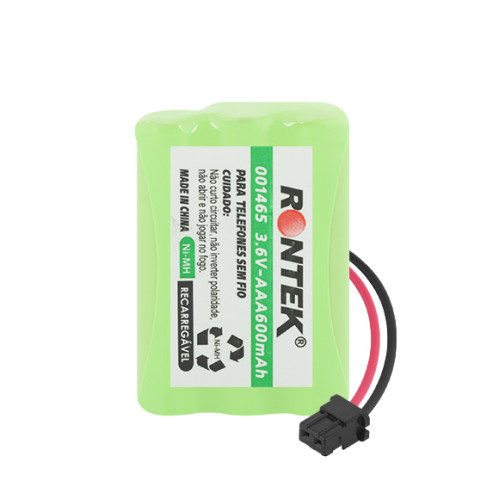 Bateria NiMh Para Telefone Sem Fio 3,6V 600mAh 3xAAA Conector M63