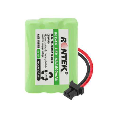 Bateria NiMh Para Telefone Sem Fio 3,6V 600mAh 3xAAA Conector Universal