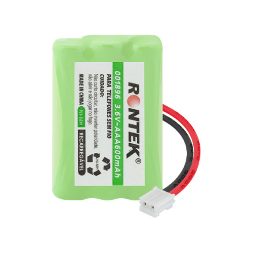 Bateria NiMh Para Telefone Sem Fio 3,6V 600mAh 3xAAA Conector JST