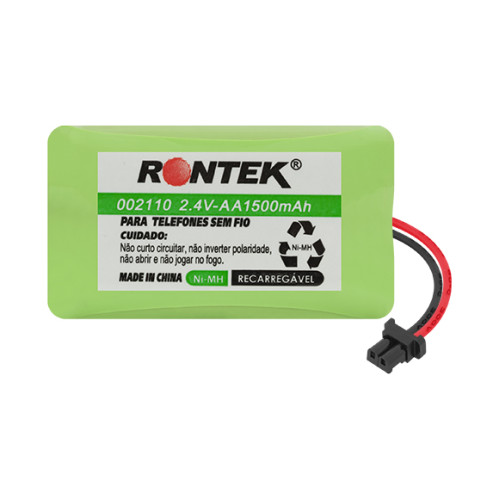 Bateria NiMh Para Telefone Sem Fio 2,4V 1500mAh 2xAA