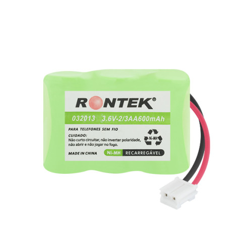 Bateria NiMh Para Telefone Sem Fio 3,6V 600mAh 3x2/3AA - Rontek