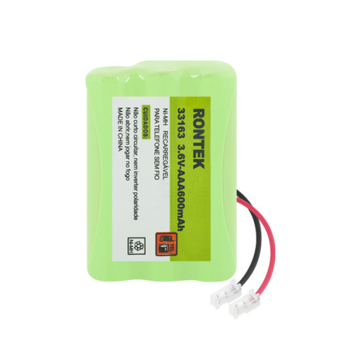 Bateria NiMh Para Telefone Sem Fio 3,6V 600mAh 3xAAA Conector Universal