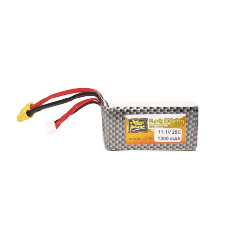 Bateria Recarregável Lítio Polímero 25C 1300mAh 11,1V Conector Xt 60