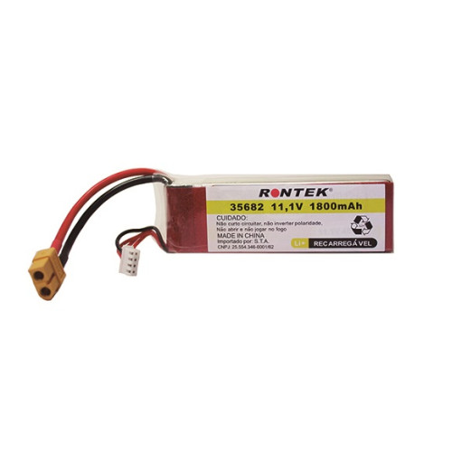 Bateria Lítio Polímero 11,1V 1800mAh C/TOP 45C Plug T Rontek